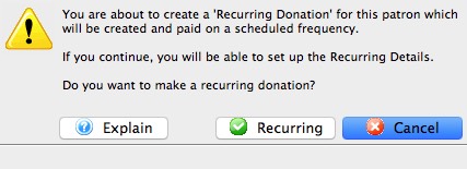 Recurring Donations Create From Existing Gift