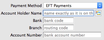 Recurring Donation Payment Method EFT